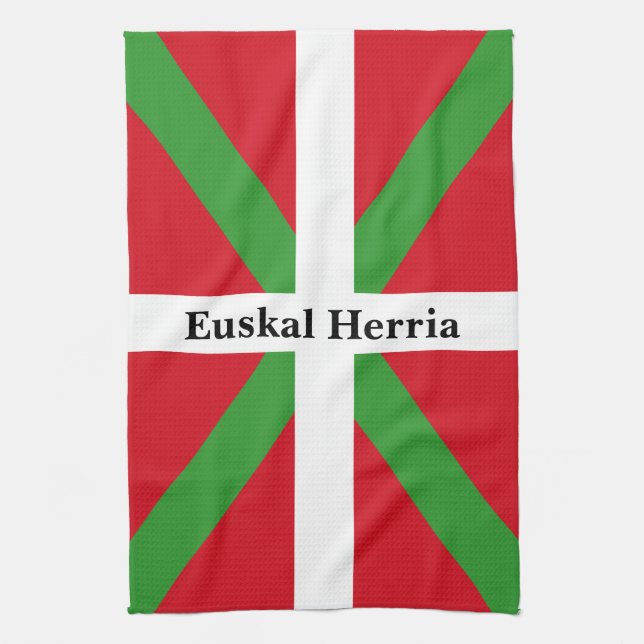 Zoll, nationale Flagge des Baskenlandes, ikurriña: Geschirrtuch (Vertikal)