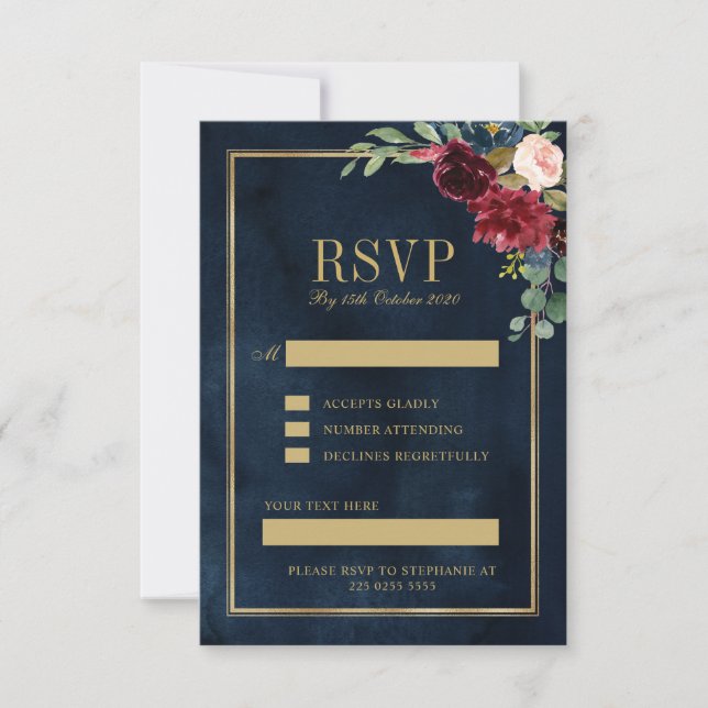 Zollanforderung RSVP Karte (Vorderseite)