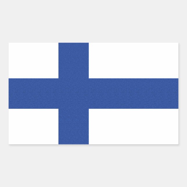Zollaufkleber für finnische Flagge Rechteckiger Aufkleber (Vorderseite)