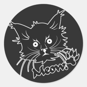 Zollaufkleber für Schwarze Katzen Runder Aufkleber