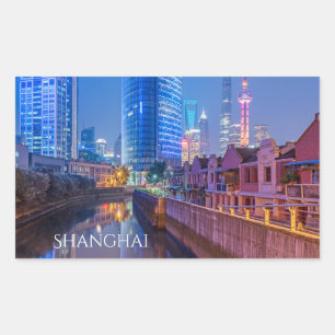 Zollaufkleber für Shanghai Financial District Rechteckiger Aufkleber