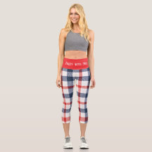 ZOLLBARE ROTE WEISE UND BLAU Hochwaisted Capris