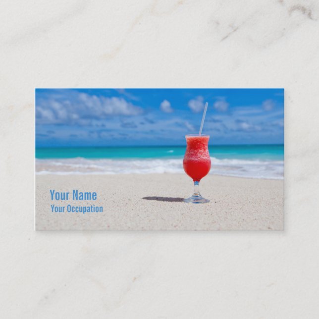 Zollbestelltes Visitenkarten für Drink On Beach Visitenkarte (Vorderseite)