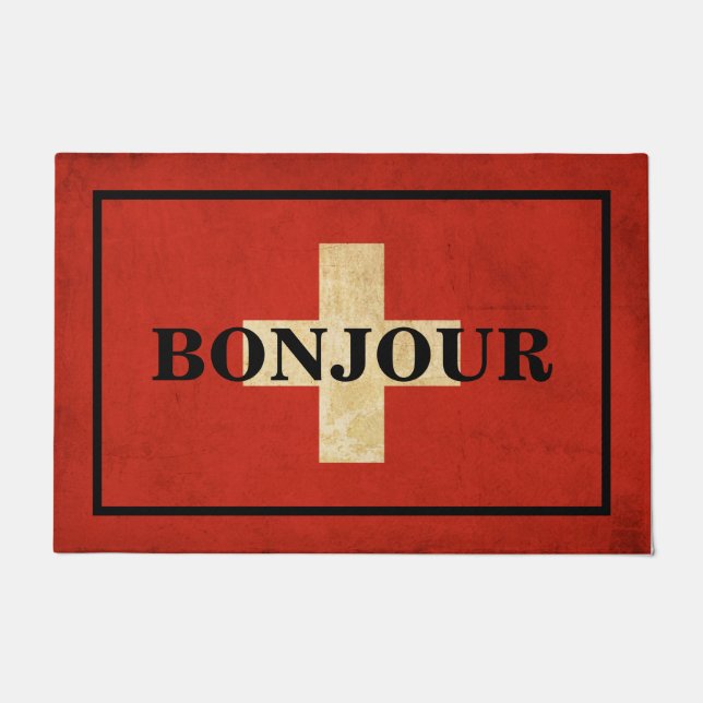 ZOLLBONJOUR-Text für die SCHWEIZ Fußmatte (Vorderseite)