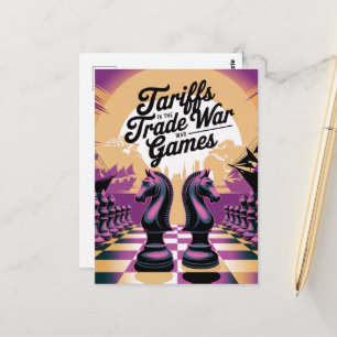 Zölle im Handelskriegs-Spiele-Faux-Albumcover Postkarte