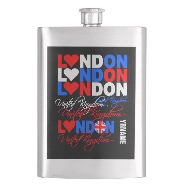 Zollfahne London UK Flachmann (Vorderseite)