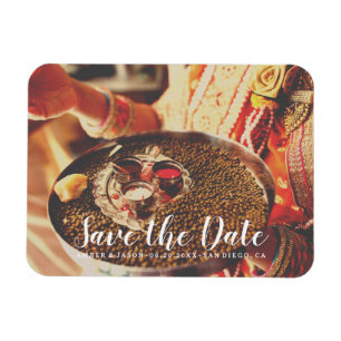 Zollfoto indische Hochzeit speichern das Datum Magnet