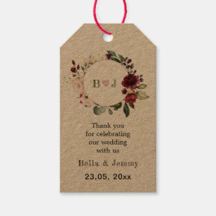 Zollfreies Kraftpapier, Personalisierte Hochzeit, Geschenkanhänger