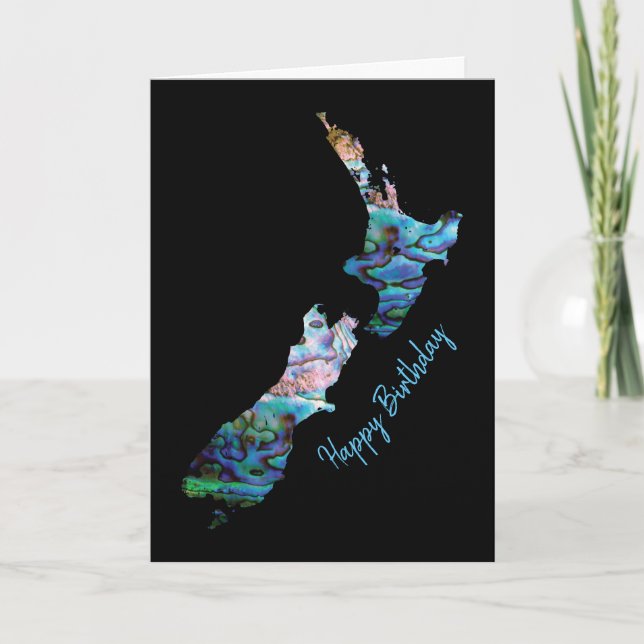 ZOLLKARTE NEUSEELAND PAUA BIRTHDAD KARTE (Vorderseite)