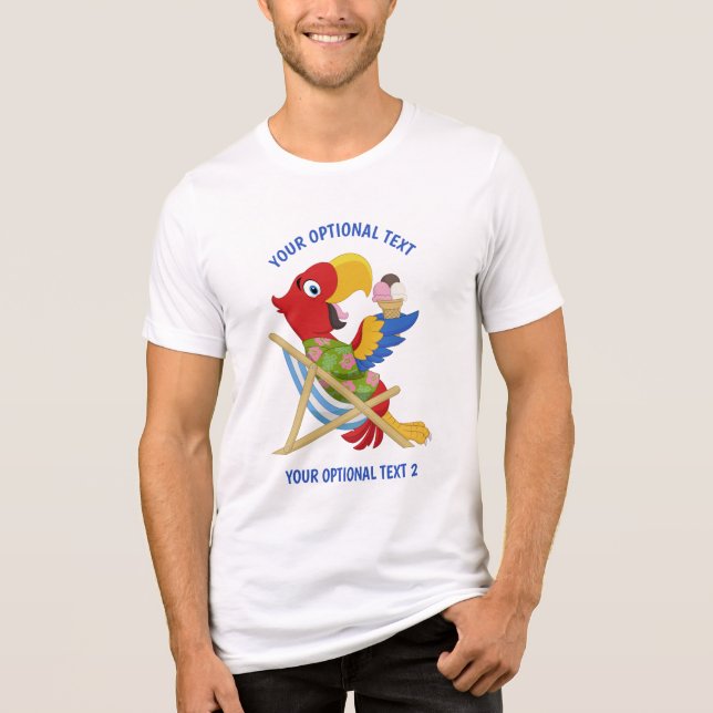 Zollkleidung für Beach Macaw Tri-Blend Shirt (Vorderseite)