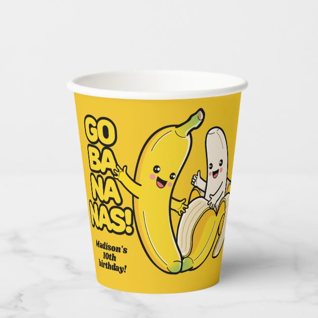Zollkodex für niedliche Bananen Pappbecher (Vorderseite)