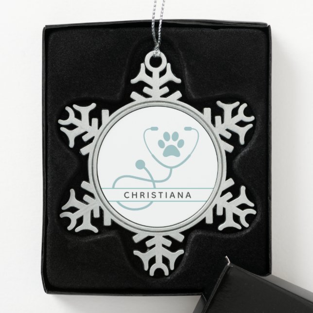 Zollmedizinische Fachkräfte Schneeflocken Zinn-Ornament (Box)