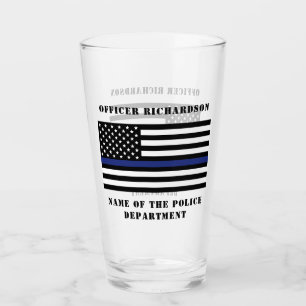 Zollpolizei Thin Blue Line Polizei Glas
