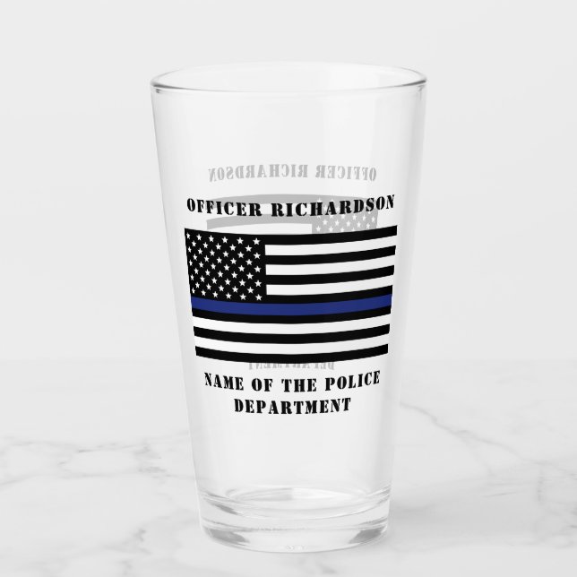 Zollpolizei Thin Blue Line Polizei Glas (Vorderseite)