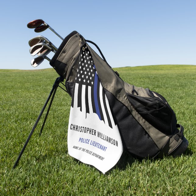 Zollpolizei Thin Blue Line Polizei Golfhandtuch (Gras)