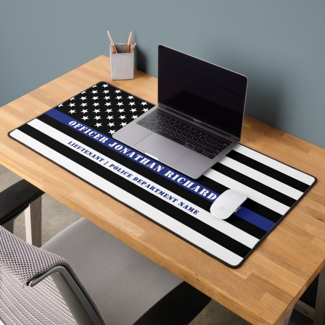 Zollpolizei Thin Blue Line Polizeiabteilung Schreibtischunterlage (Büro 2)