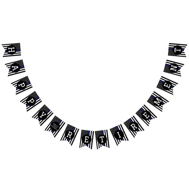 Zollpolizei Thin Blue Line Retirement Wimpelkette (Alle)