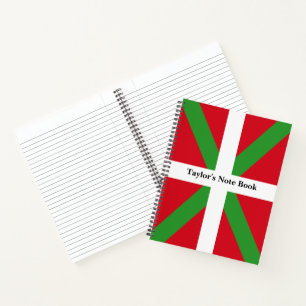 Zollrechtliche, baskische Landesflagge Ikurriña: Notizbuch