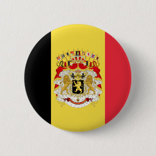 Zollrechtliche Flagge Belgiens Schwarz-Gelb-Rot  Button