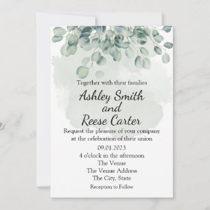 ZOLLREICHE GREENERY WEDING SPAREN DIE DATEN EINLADUNG