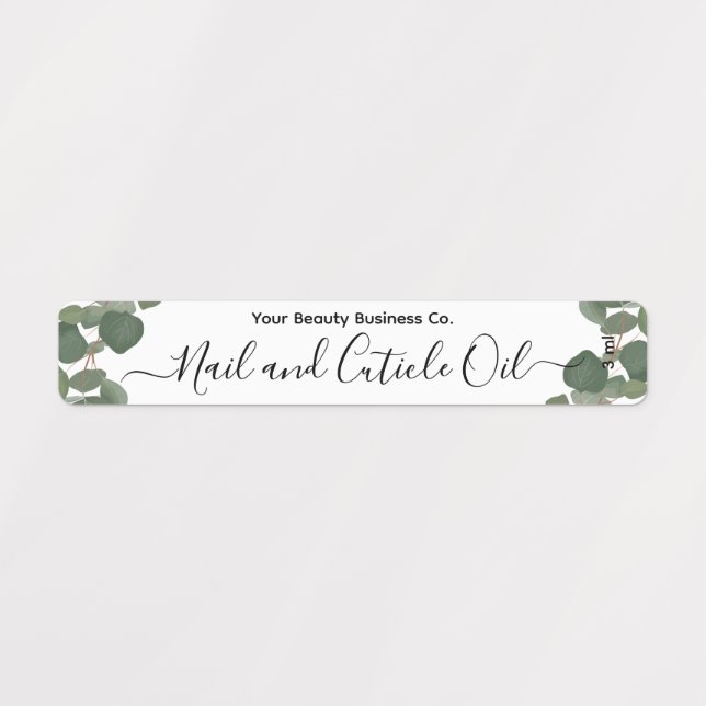 Zollspezifisches Eukalyptus-Nail Cuticle Oil Etiketten (Design 1)