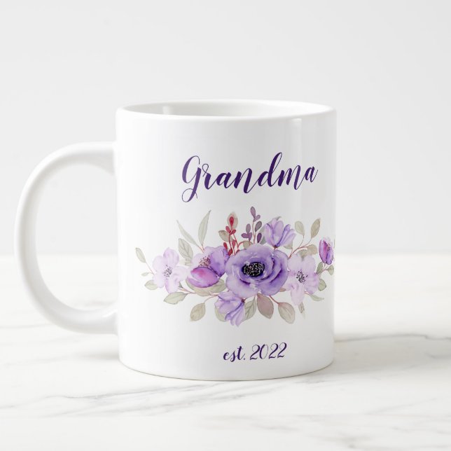 ZOLLSTÄNDIGES Oma Datum - Erstmaliges Oma Jumbo-Tasse (Links)