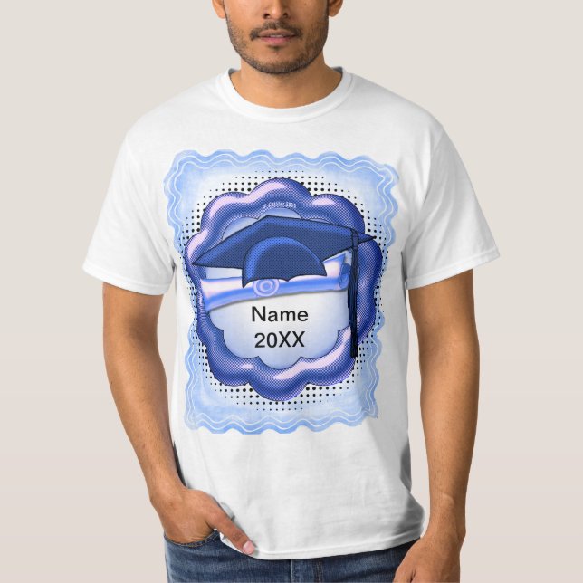 Zolltariflicher Blue Tone Grad Cap-T - Shirt (Vorderseite)