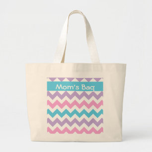 Zollverpackung, Türkis, Rosa, Mauve Chevrons Jumbo Stoffbeutel