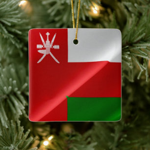 zOM002 waving Omani FLAG of Oman, Keramikornament