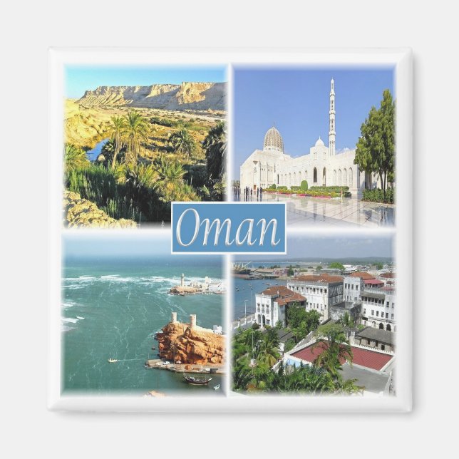 zOM005 OMAN Collage, Asien, Kühlschrank Magnet (Vorne)