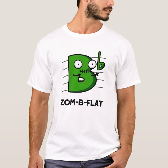 Zom-B-Flat Funny Halloween Zombie Music Pub T-Shirt (Vorderseite)