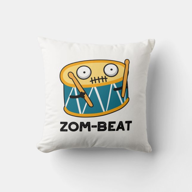 Zom beat Funny Halloween Zombie Drum Pun Kissen (Vorderseite)