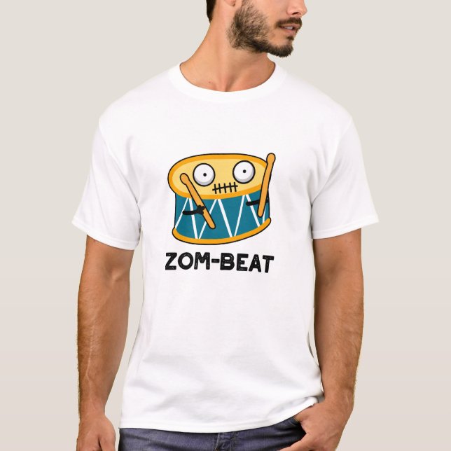 Zom beat Funny Halloween Zombie Drum Pun T-Shirt (Vorderseite)
