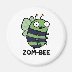 Zom-bee Funny Halloween Zombie Bee Pun Magnet