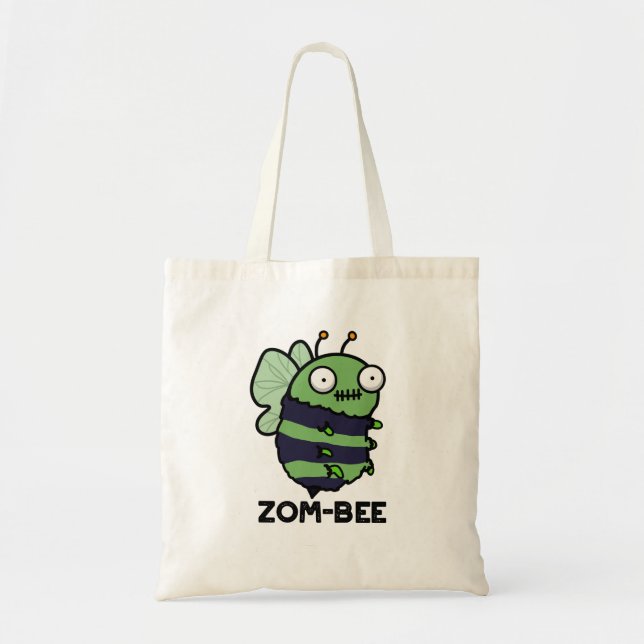 Zom-bee Funny Halloween Zombie Bee Pun Tragetasche (Vorne)