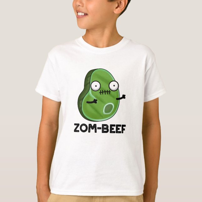 Zom-beef Funny Halloween Zombie Meat Pun T-Shirt (Vorderseite)