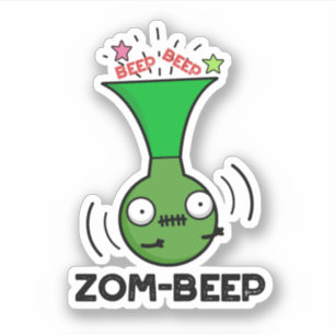 Zom-beep Funny Halloween Zombie Honker Pun Aufkleber