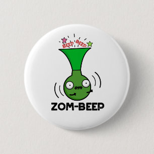 Zom-beep Funny Halloween Zombie Honker Pun Button