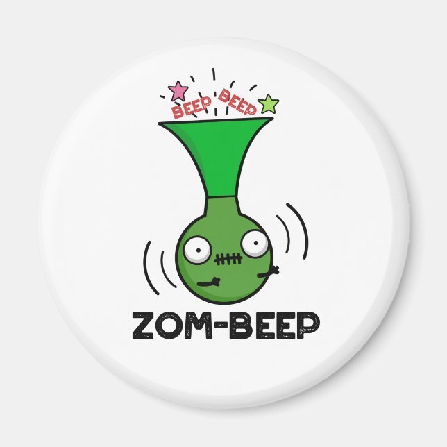 Zom-beep Funny Halloween Zombie Honker Pun Magnet (Vorne)
