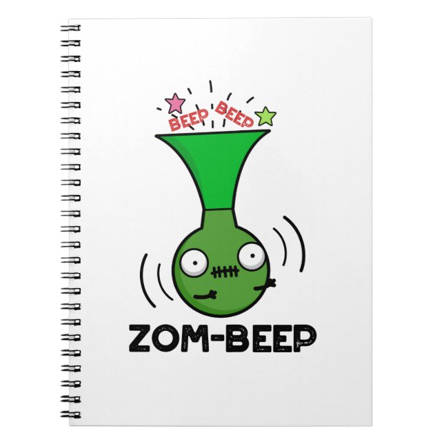 Zom-beep Funny Halloween Zombie Honker Pun Notizblock (Vorderseite)