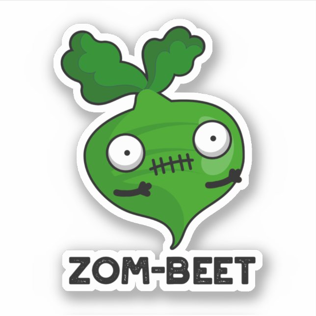 Zom-Beet Funny Halloween Zombie Beet Pun Aufkleber (Vorderseite)