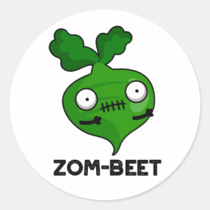 Zom-Beet Funny Halloween Zombie Beet Pun Runder Aufkleber