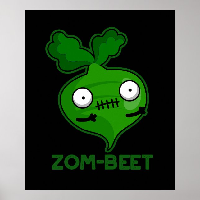 Zom beet Funny Zombie Beet Pun Dark BG Poster (Vorne)