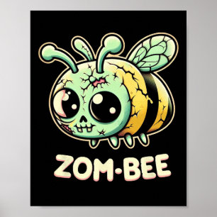 Zom-Biene Adoritable Creepy Zombie Bee Cartoon Hal Poster