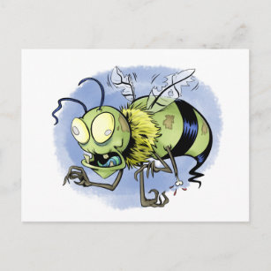 Zom-Biene (Zombie-Biene) Postkarte