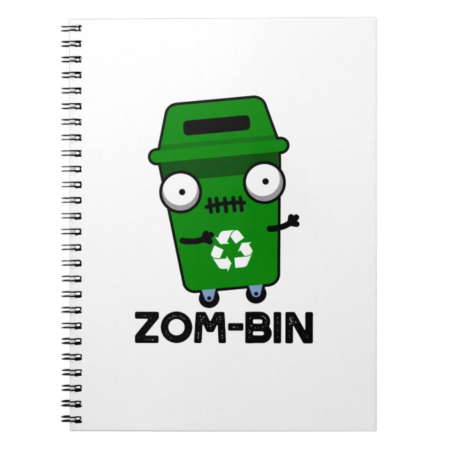 Zom-bin Funny Halloween Zombie Müller Pun Notizblock (Vorderseite)