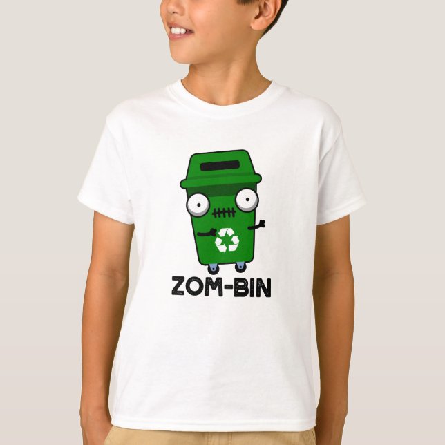 Zom-bin Funny Halloween Zombie Müller Pun T-Shirt (Vorderseite)