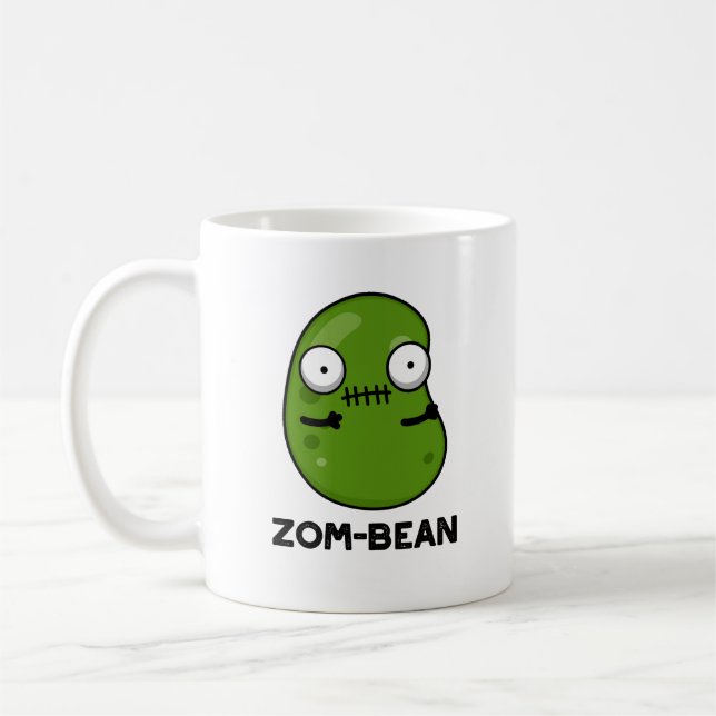 Zom-Bohnen-Funny Halloween Zombie Bean Pun Kaffeetasse (Links)