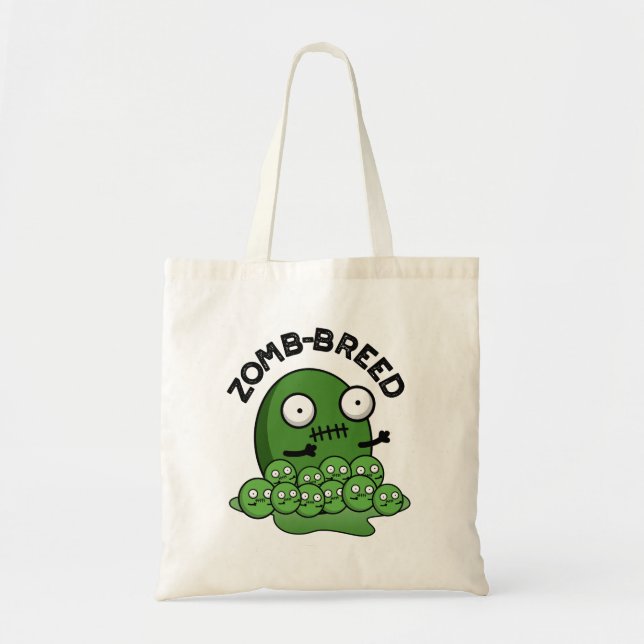 Zom breed Funny Halloween Zombie Breed Pun Tragetasche (Vorne)