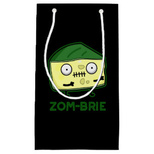 Zom-brie Funny Zombie Pun Dark BG Kleine Geschenktüte